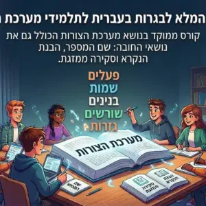 הקורס המלא לבגרות בעברית לתלמידי מערכת הצורות