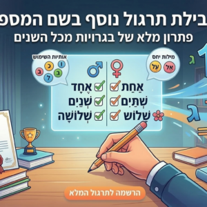חבילת תרגול נוסף בשם המספר - פתרון מלא של בגרויות מכל השנים