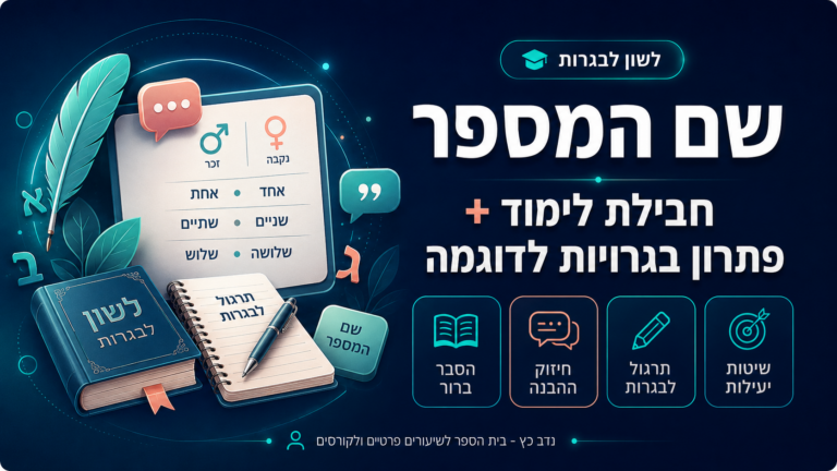 שם המספר – חבילת לימוד + פתרון בגרויות לדוגמה